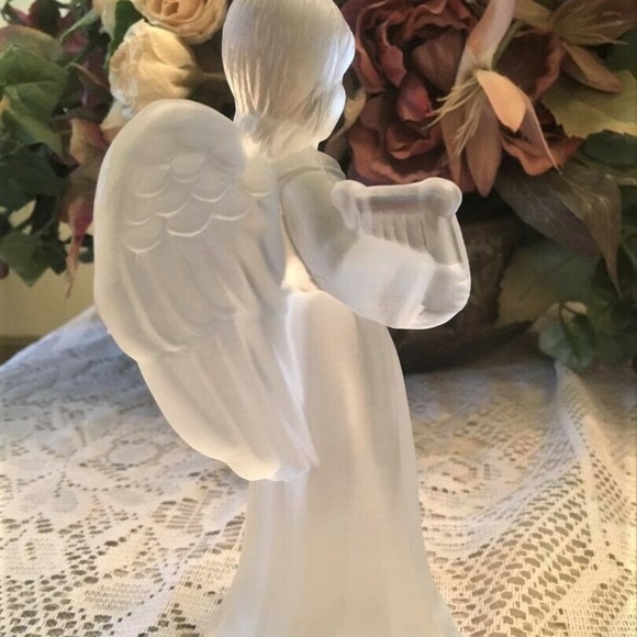 Adorable Frosted Glass Angel Christmas Tree Topper - Picture 5 of 8
